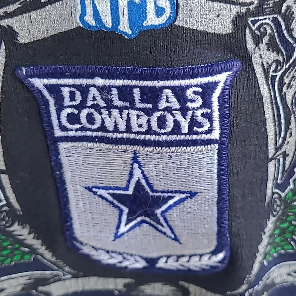 DALLAS COWBOYS NFL Navy Embroidered Nutmeg USA Mens XL Crewneck Sweater RARE 90s